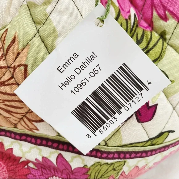 Vera Bradley Emma Hello Dahlia! NWT Quilted Cinch Purse Bucket Bag - Picture 3 of 9